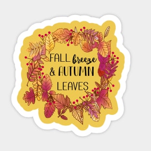 Fall breeze and autumn leaves Sticker